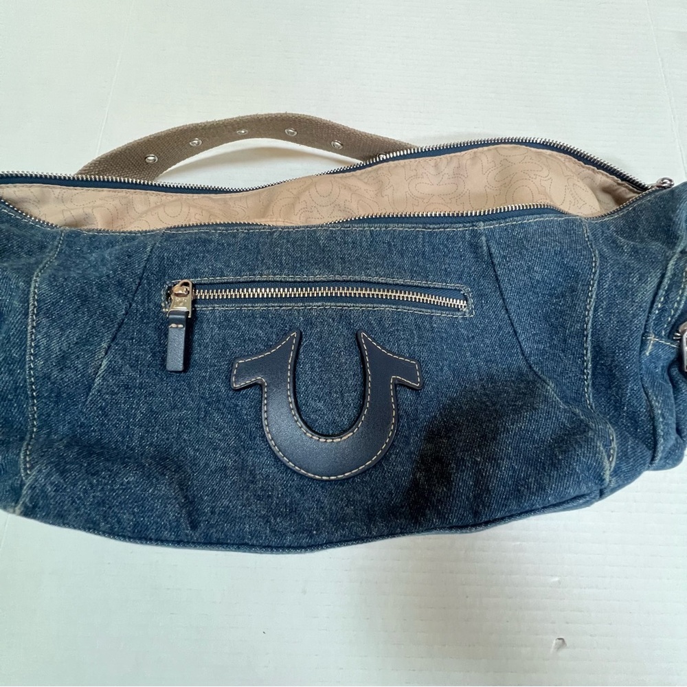 True Religion Boho Crossbody bag Womens Purse DENIM BLUE Shoulder - Picture 7 of 12